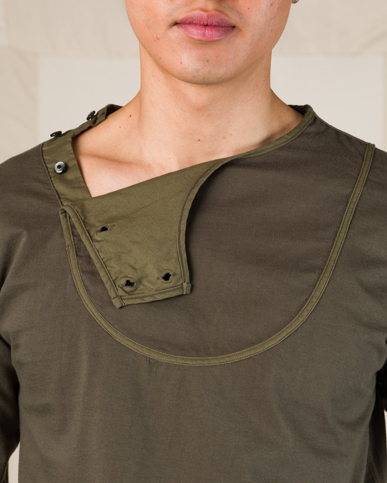 3/4 Sleeve Double Breasted Underwear - Soldier Green 6 3/4 Sleeve Double Breasted Underwear - Soldier Green