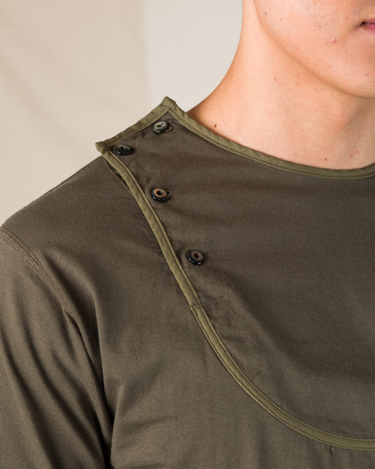 3/4 Sleeve Double Breasted Underwear - Soldier Green 7 3/4 Sleeve Double Breasted Underwear - Soldier Green