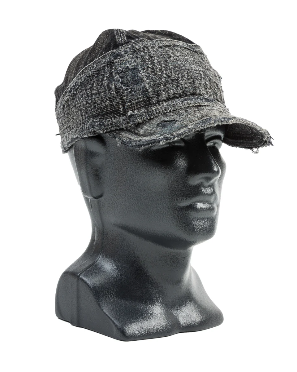 11.5ozBLKxBLK Denim The Old Man And The Sea Cap(Crash Remake) - Black x Black
