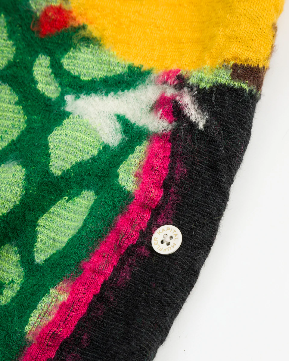 Fulling Wool HAPPY Scarf DRAGON DANCE & RAINBOW - Black 5 Fulling Wool HAPPY Scarf DRAGON DANCE & RAINBOW - Black