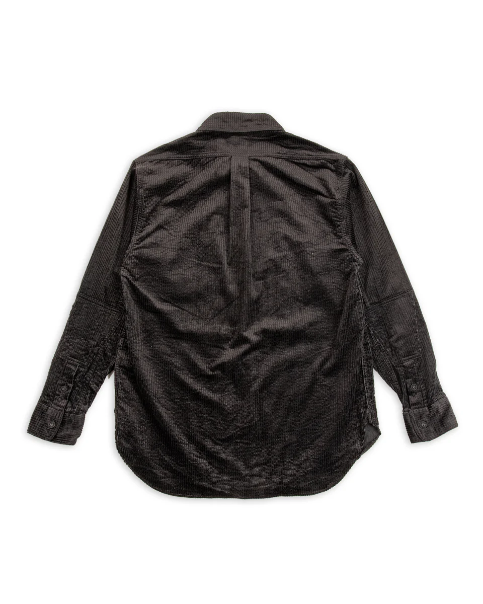 1930s Shining Cord Solder Shirt - Silky Black 2 1930s Shining Cord Solder Shirt - Silky Black