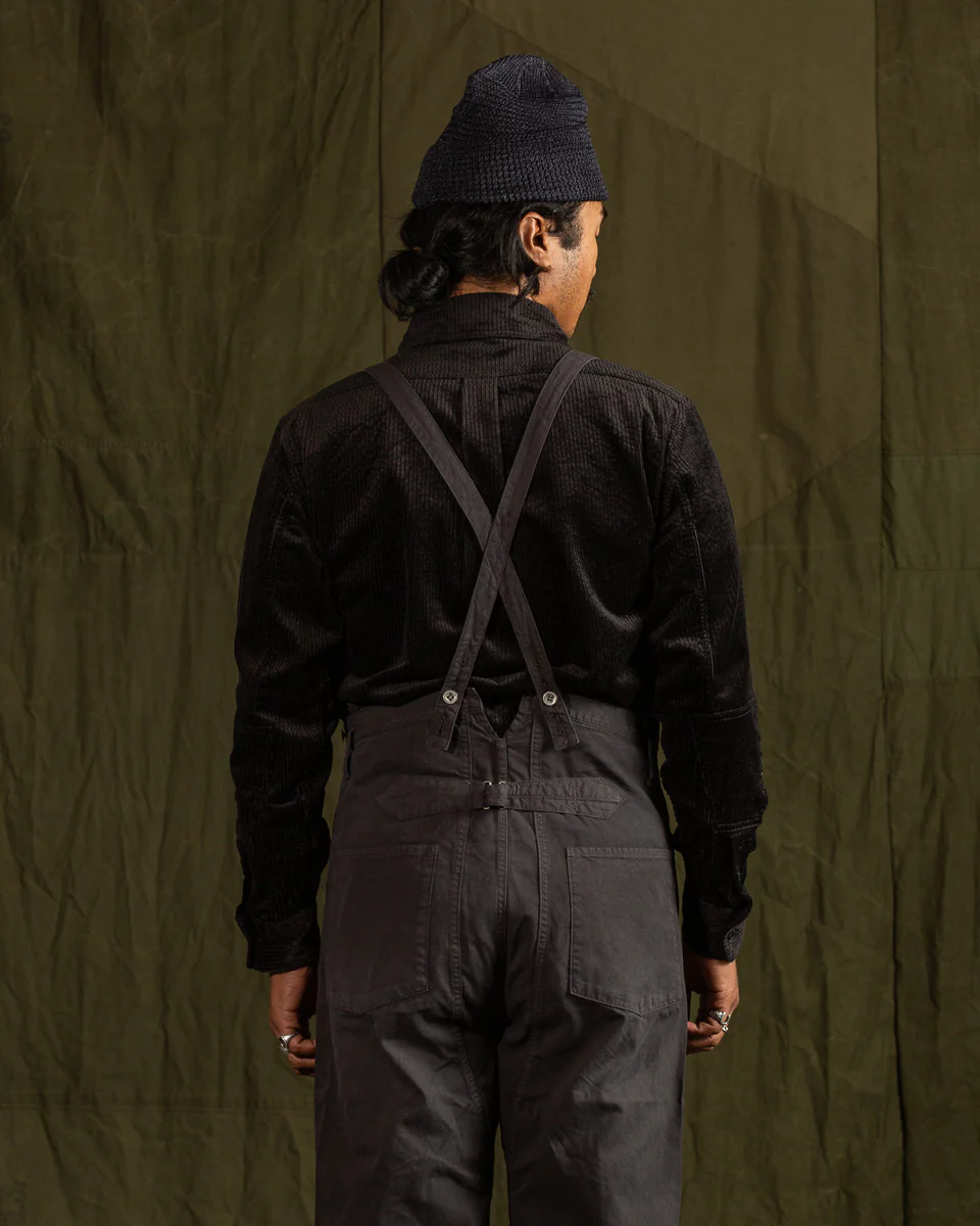 1930s Shining Cord Solder Shirt - Silky Black 5 1930s Shining Cord Solder Shirt - Silky Black