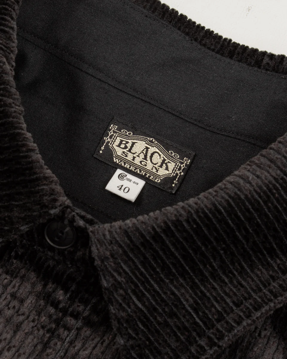 1930s Shining Cord Solder Shirt - Silky Black 7 1930s Shining Cord Solder Shirt - Silky Black
