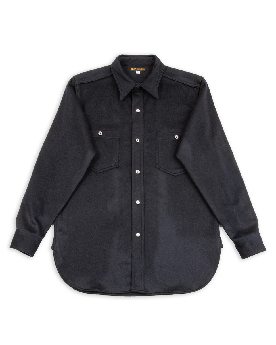 Italian Cashmere Open Pocket Work Shirt - Royal Navy 1 Italian Cashmere Open Pocket Work Shirt - Royal Navy