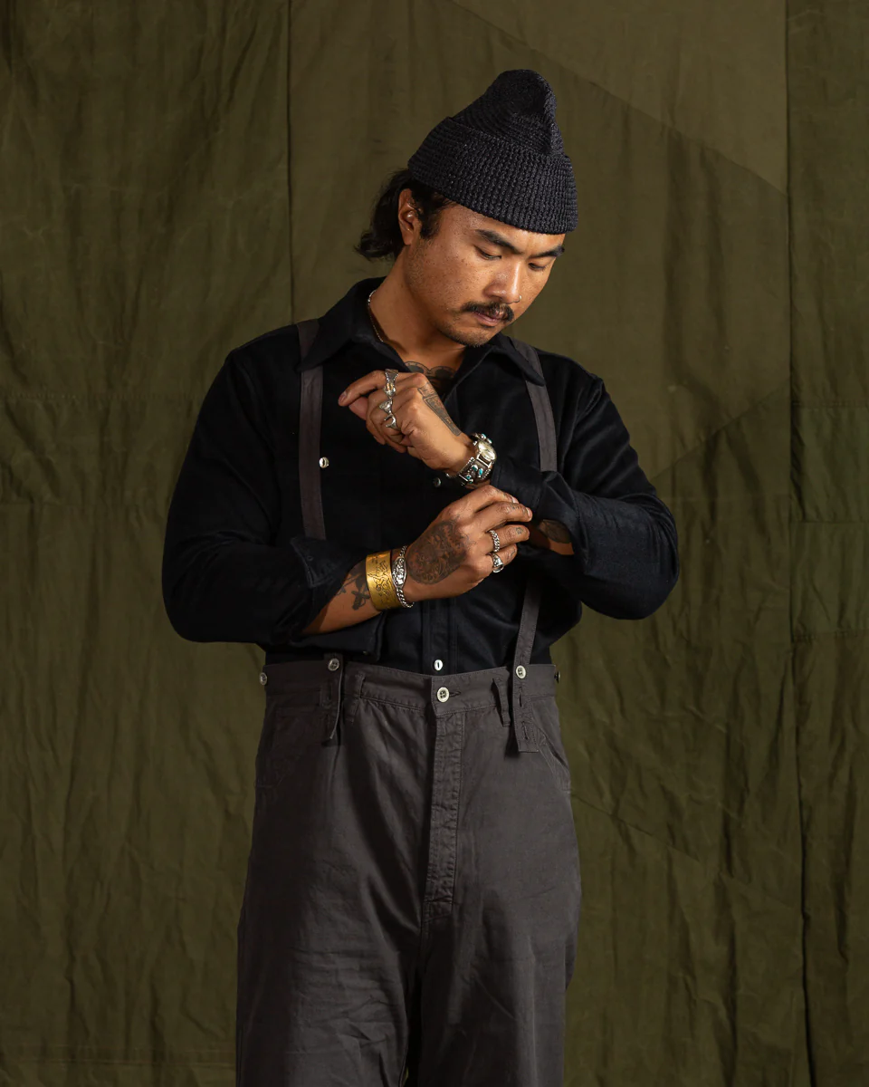 Italian Cashmere Open Pocket Work Shirt - Royal Navy 4 Italian Cashmere Open Pocket Work Shirt - Royal Navy