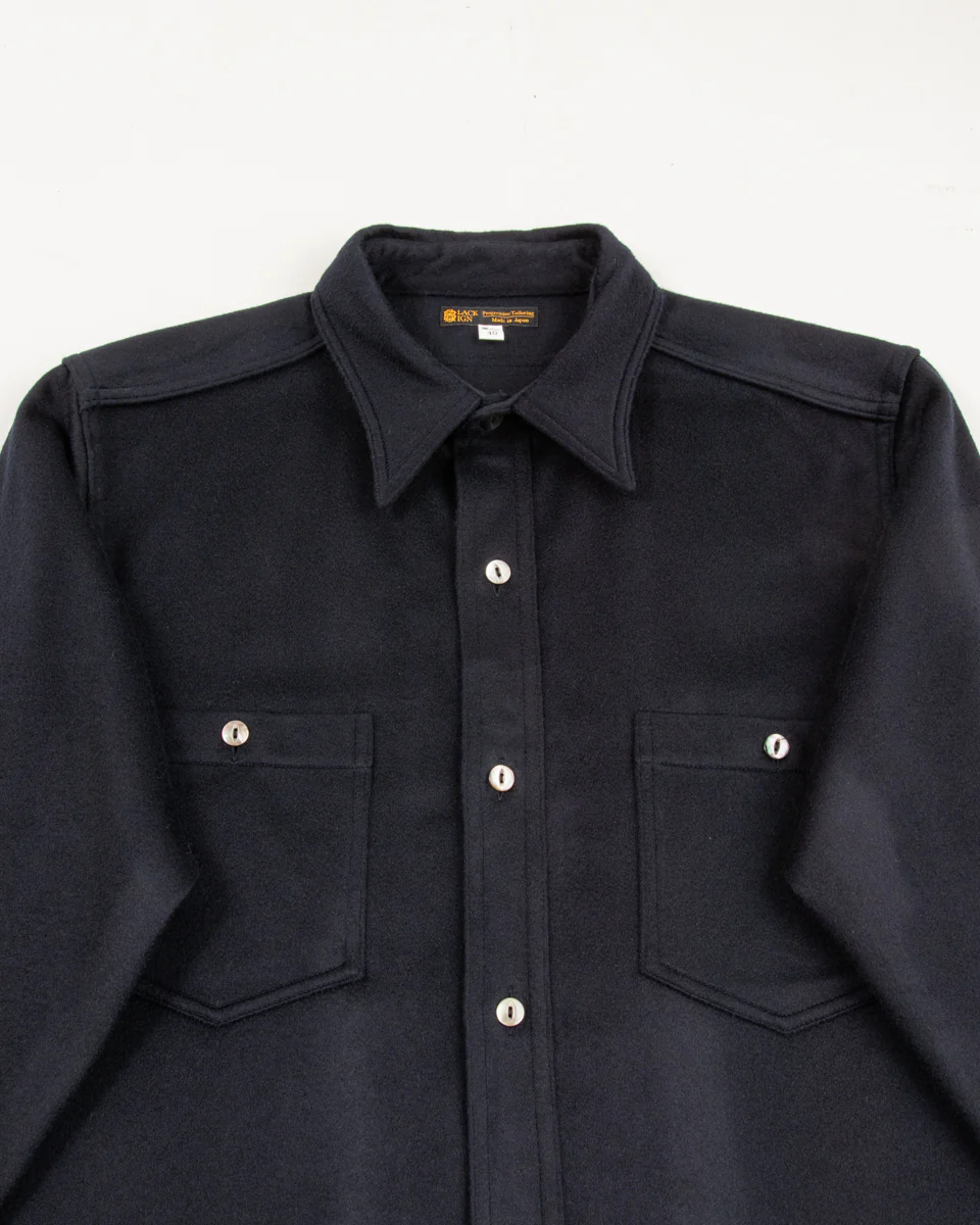 Italian Cashmere Open Pocket Work Shirt - Royal Navy 9 Italian Cashmere Open Pocket Work Shirt - Royal Navy