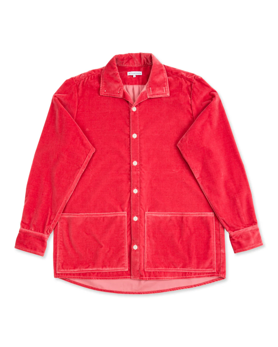 Jacket Shirt - Rose Italian Cotton Velvet