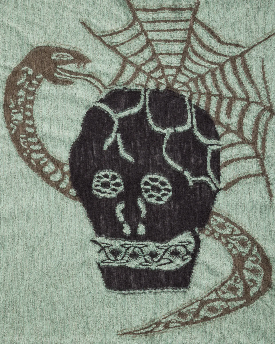 Fulling Wool Scarf COPTIC SKULL - Green 4 Fulling Wool Scarf COPTIC SKULL - Green