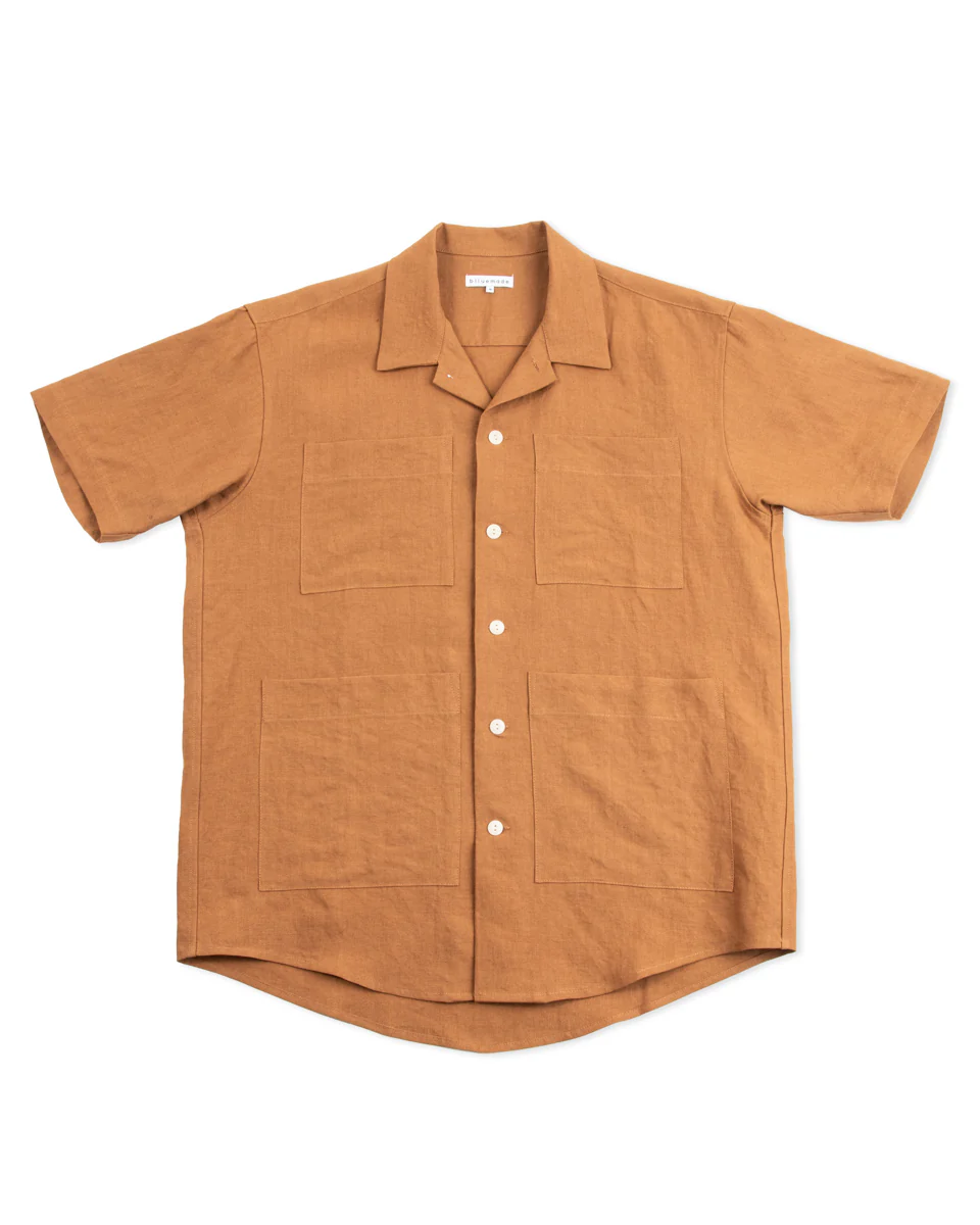 Noguchi Shirt - Cognac Belgian Linen