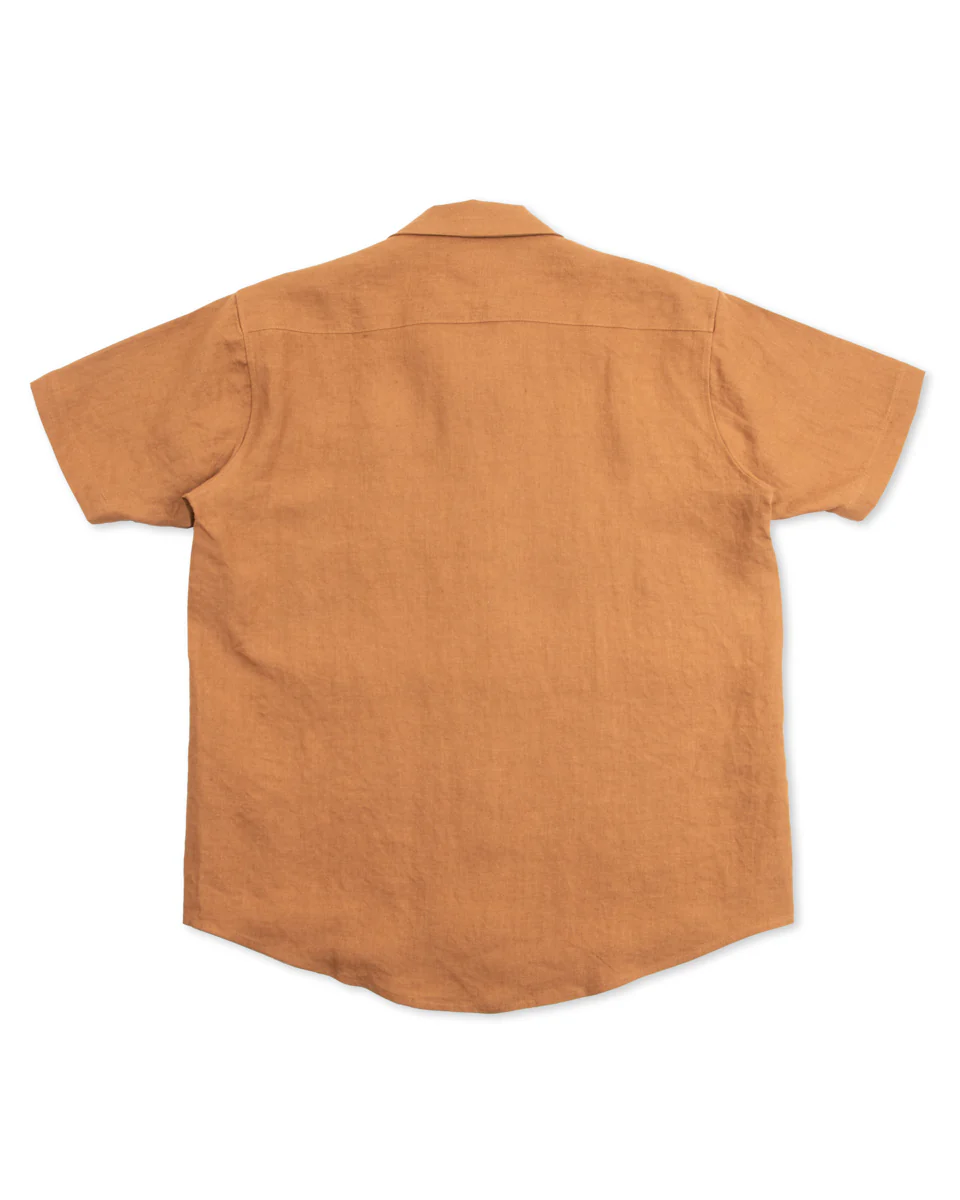 Noguchi Shirt - Cognac Belgian Linen 2 Noguchi Shirt - Cognac Belgian Linen