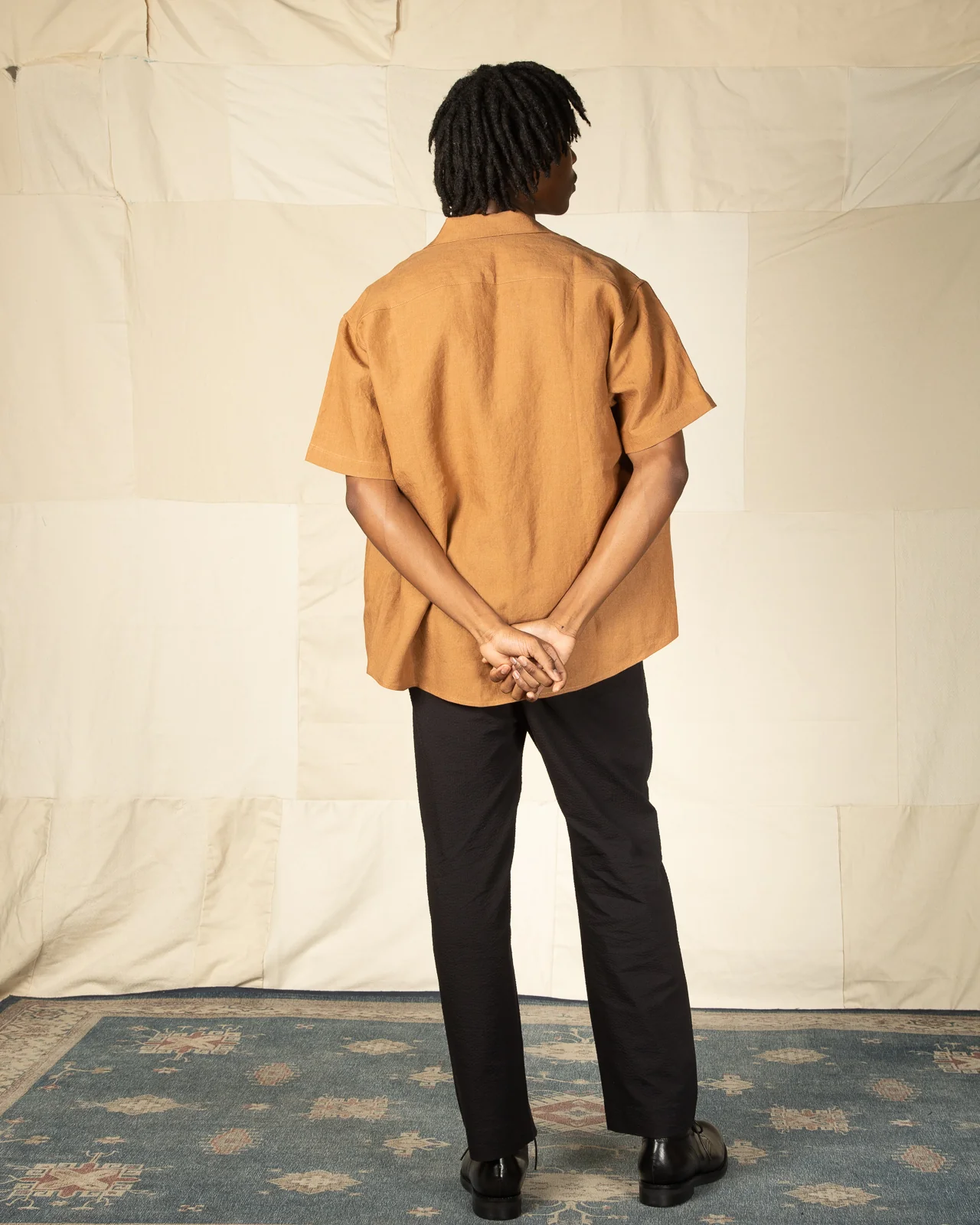 Noguchi Shirt - Cognac Belgian Linen 6 Noguchi Shirt - Cognac Belgian Linen