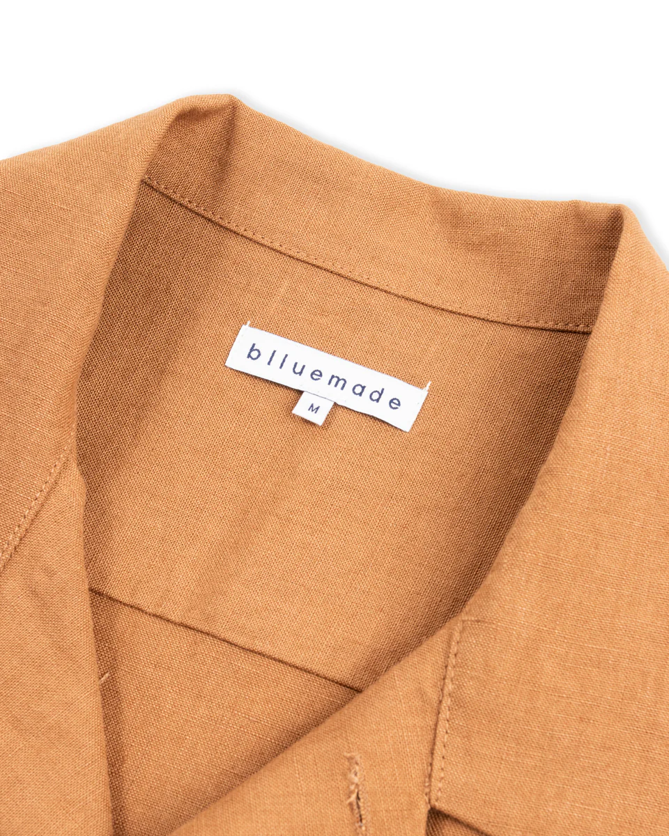 Noguchi Shirt - Cognac Belgian Linen 8 Noguchi Shirt - Cognac Belgian Linen