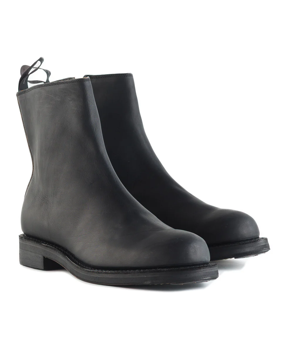 Casper Side Zip Boot - Black Guidi Calf