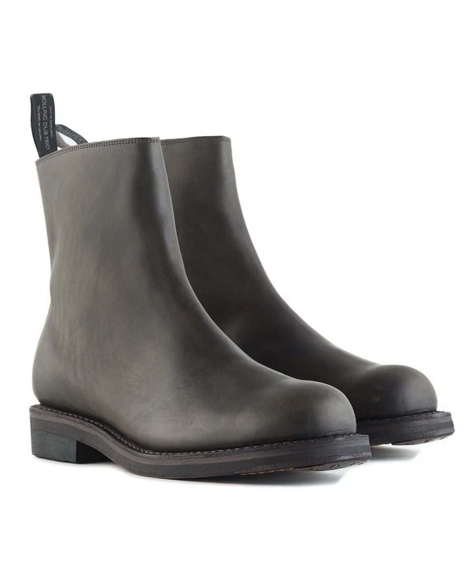 Casper Side Zip Boot - Gray Guidi Calf 1 Casper Side Zip Boot - Gray Guidi Calf