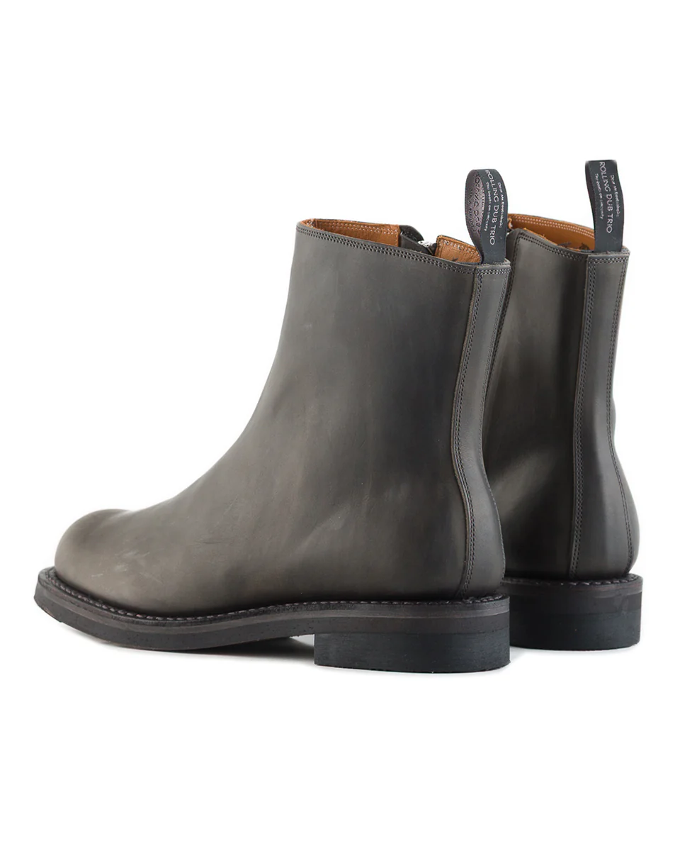 Casper Side Zip Boot - Gray Guidi Calf 2 Casper Side Zip Boot - Gray Guidi Calf