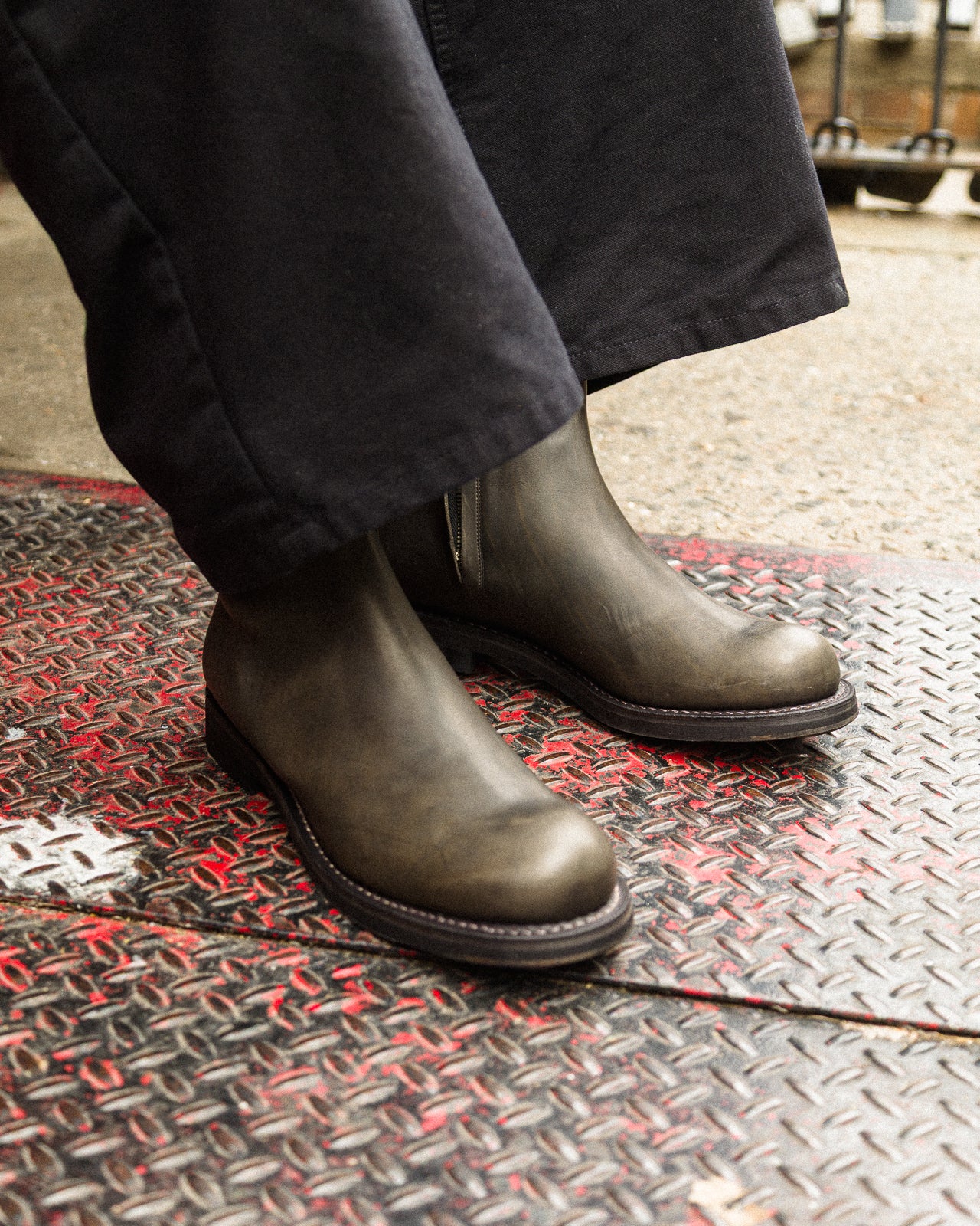 Casper Side Zip Boot - Gray Guidi Calf 3 Casper Side Zip Boot - Gray Guidi Calf