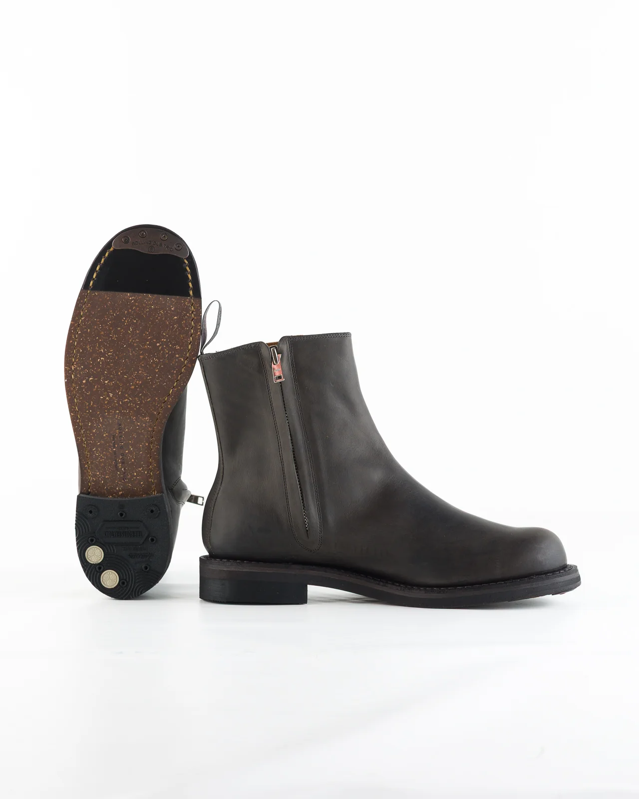 Casper Side Zip Boot - Gray Guidi Calf 6 Casper Side Zip Boot - Gray Guidi Calf