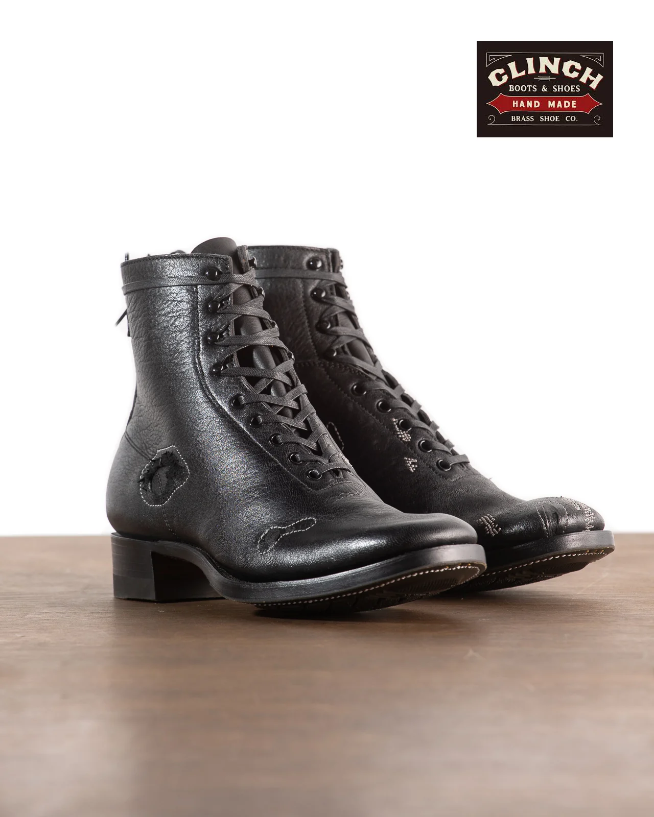 DITWOL Milne Boots - Black Patchwork Deerskin - FR WIDE Last