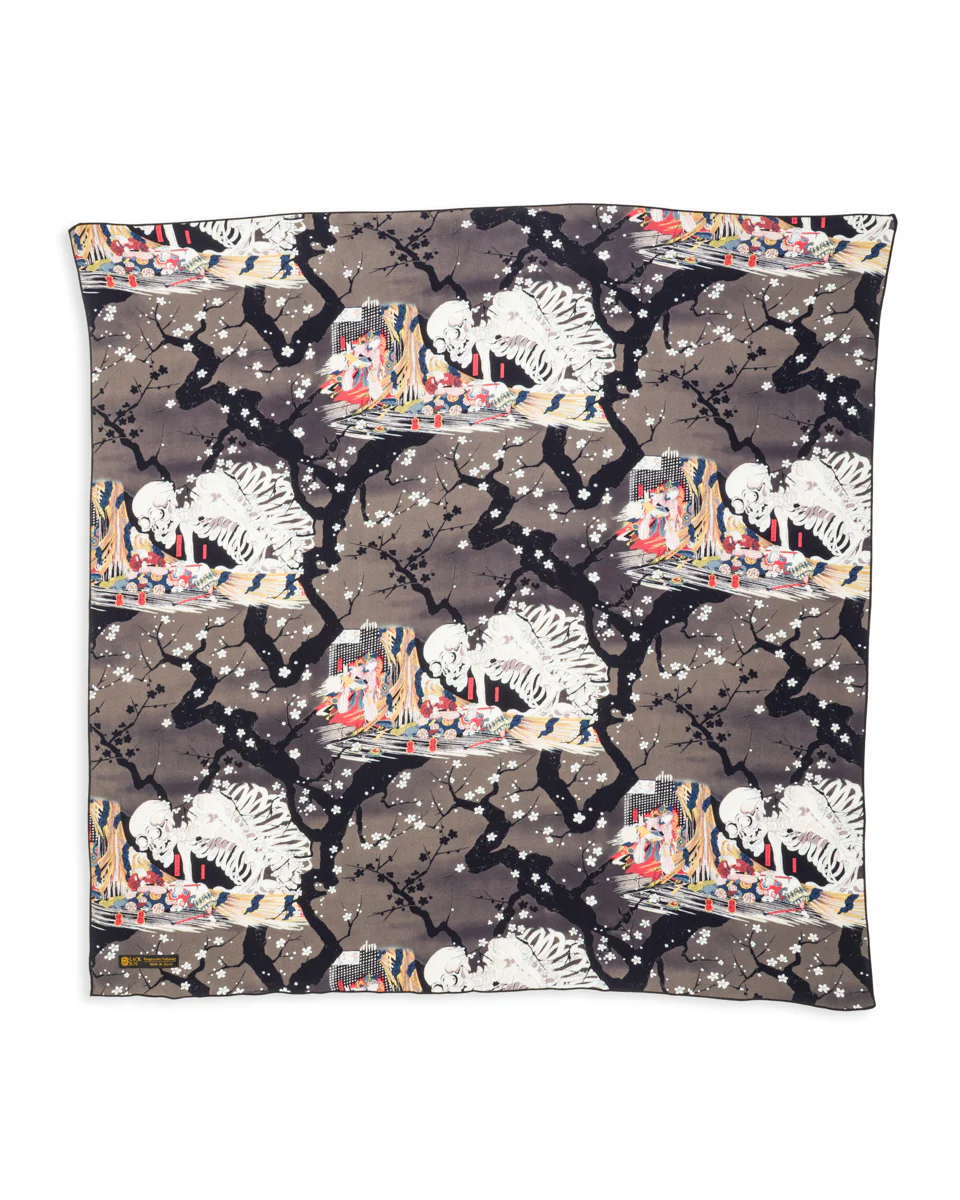 "Kuniyoshi Utagawa" Scarf - Yozakura and Skull