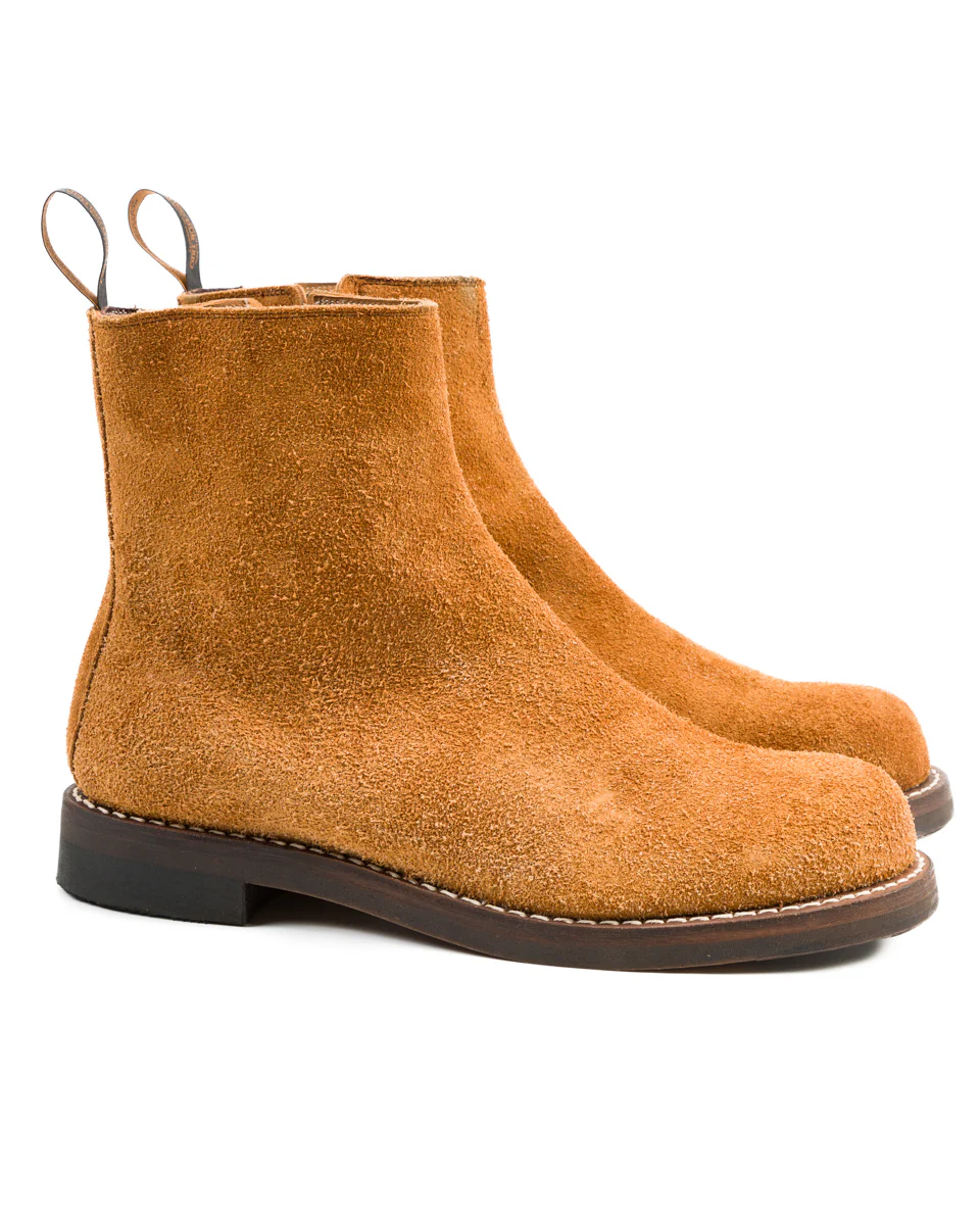 Casper Side Zip Boot - Tobacco Oiled Suede