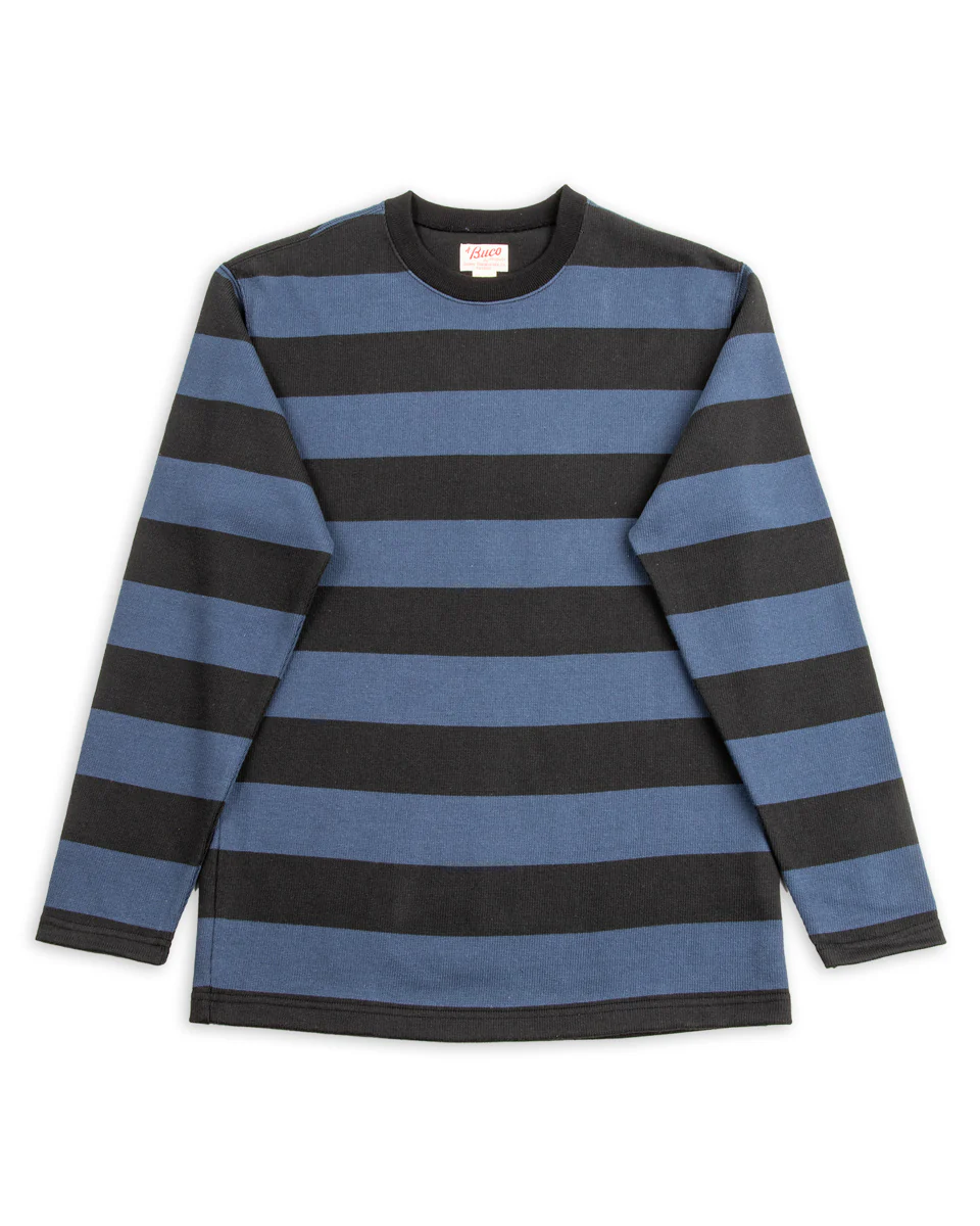 Buco Heavy Stripe Racing Jersey - Black/Blue 1 Buco Heavy Stripe Racing Jersey - Black/Blue
