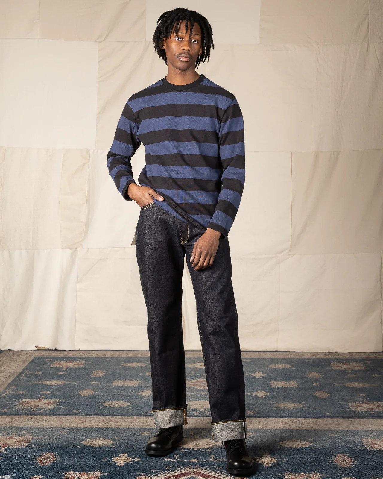 Buco Heavy Stripe Racing Jersey - Black/Blue 3 Buco Heavy Stripe Racing Jersey - Black/Blue