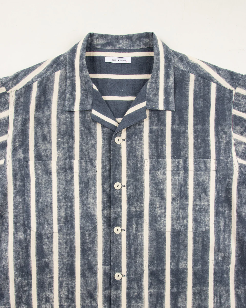 Lake Camp Shirt Jac - Reversible Indigo Bold Stripe 12 Lake Camp Shirt Jac - Reversible Indigo Bold Stripe