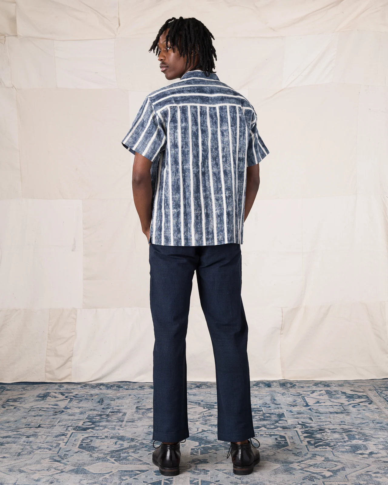 Lake Camp Shirt Jac - Reversible Indigo Bold Stripe 6 Lake Camp Shirt Jac - Reversible Indigo Bold Stripe
