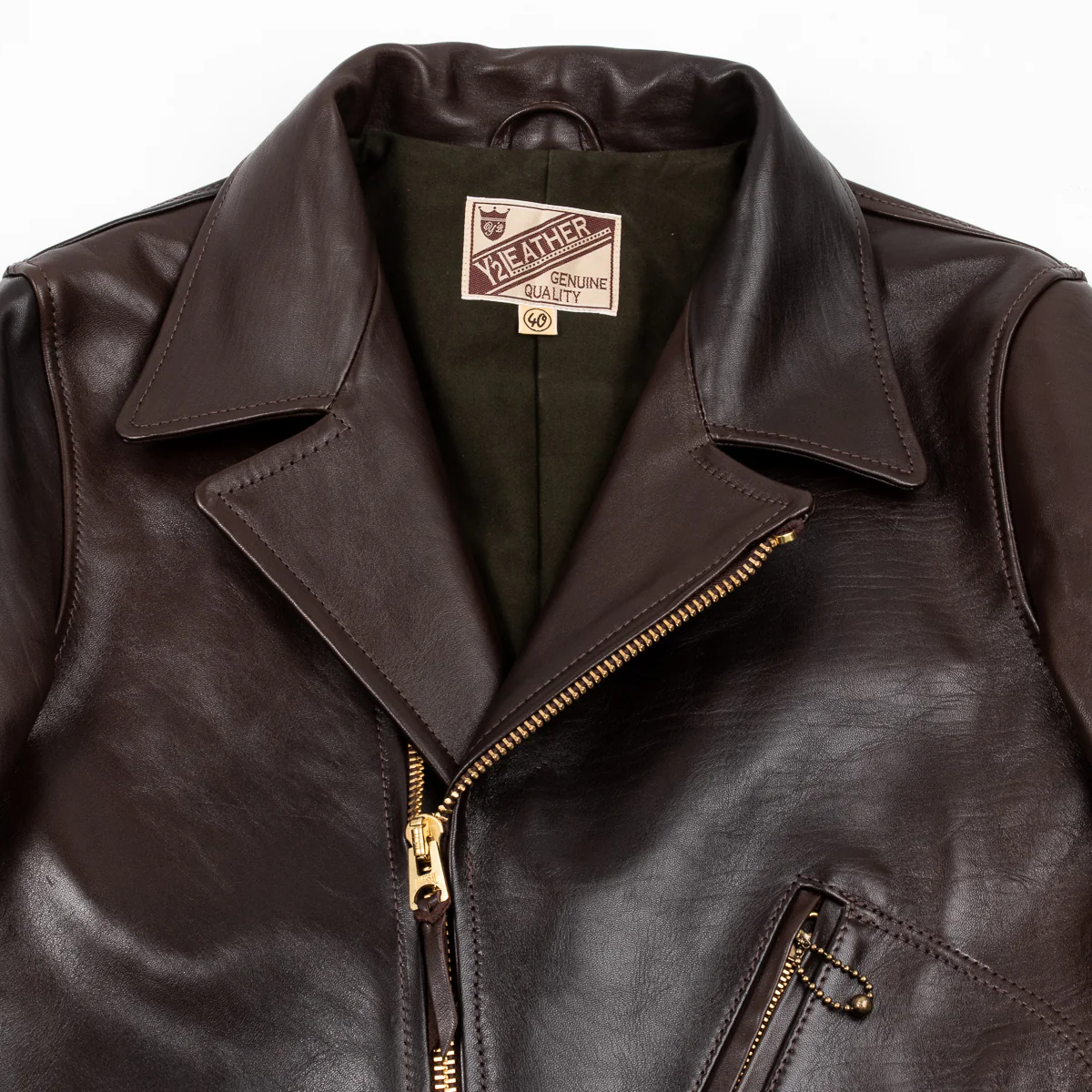 Black Hand Dyed Horsehide Double Rider Jacket (HR-56) 16 Black Hand Dyed Horsehide Double Rider Jacket (HR-56)