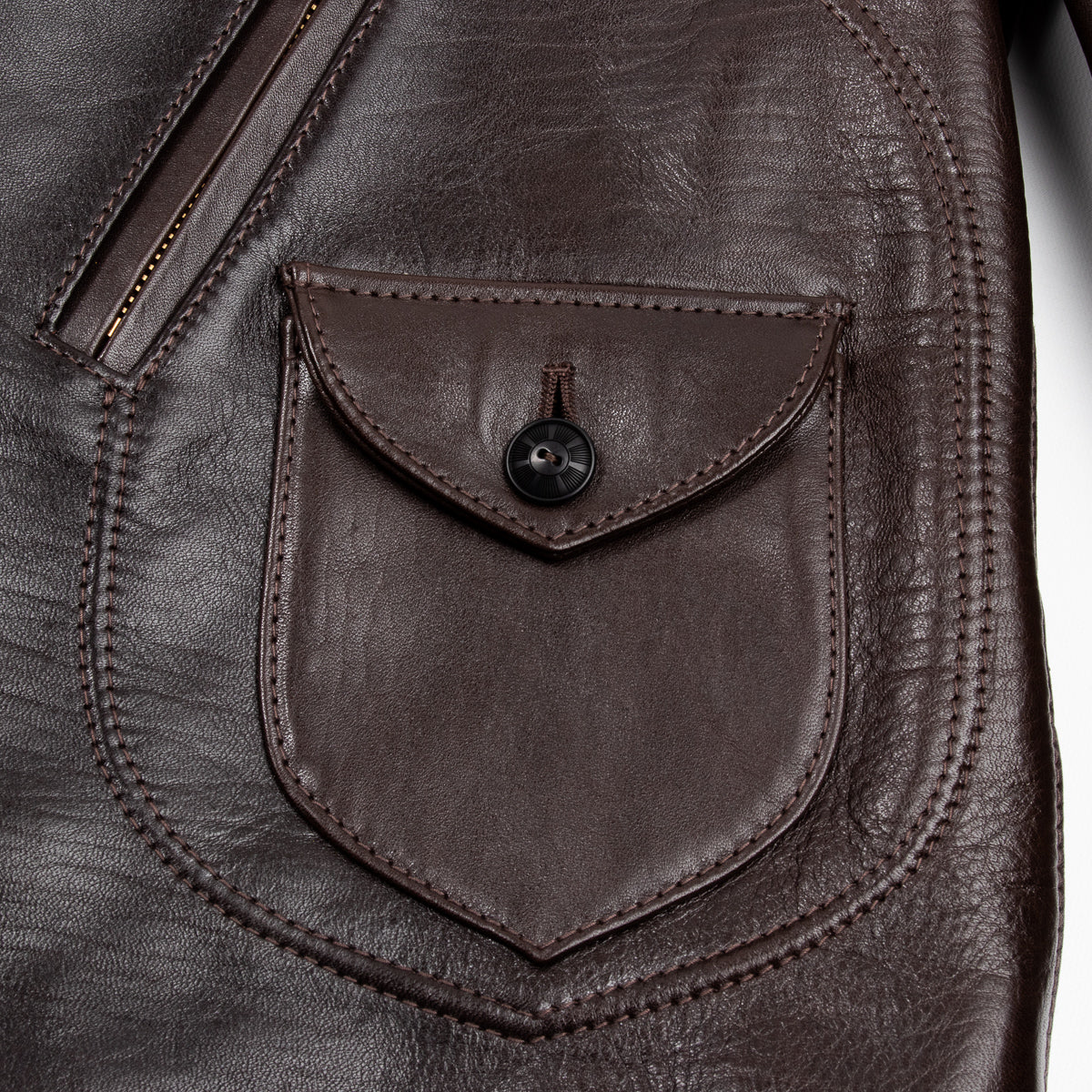 Black Hand Dyed Horsehide Double Rider Jacket (HR-56) 23 Black Hand Dyed Horsehide Double Rider Jacket (HR-56)