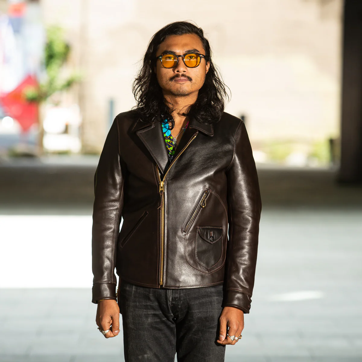 Black Hand Dyed Horsehide Double Rider Jacket (HR-56) 5 Black Hand Dyed Horsehide Double Rider Jacket (HR-56)