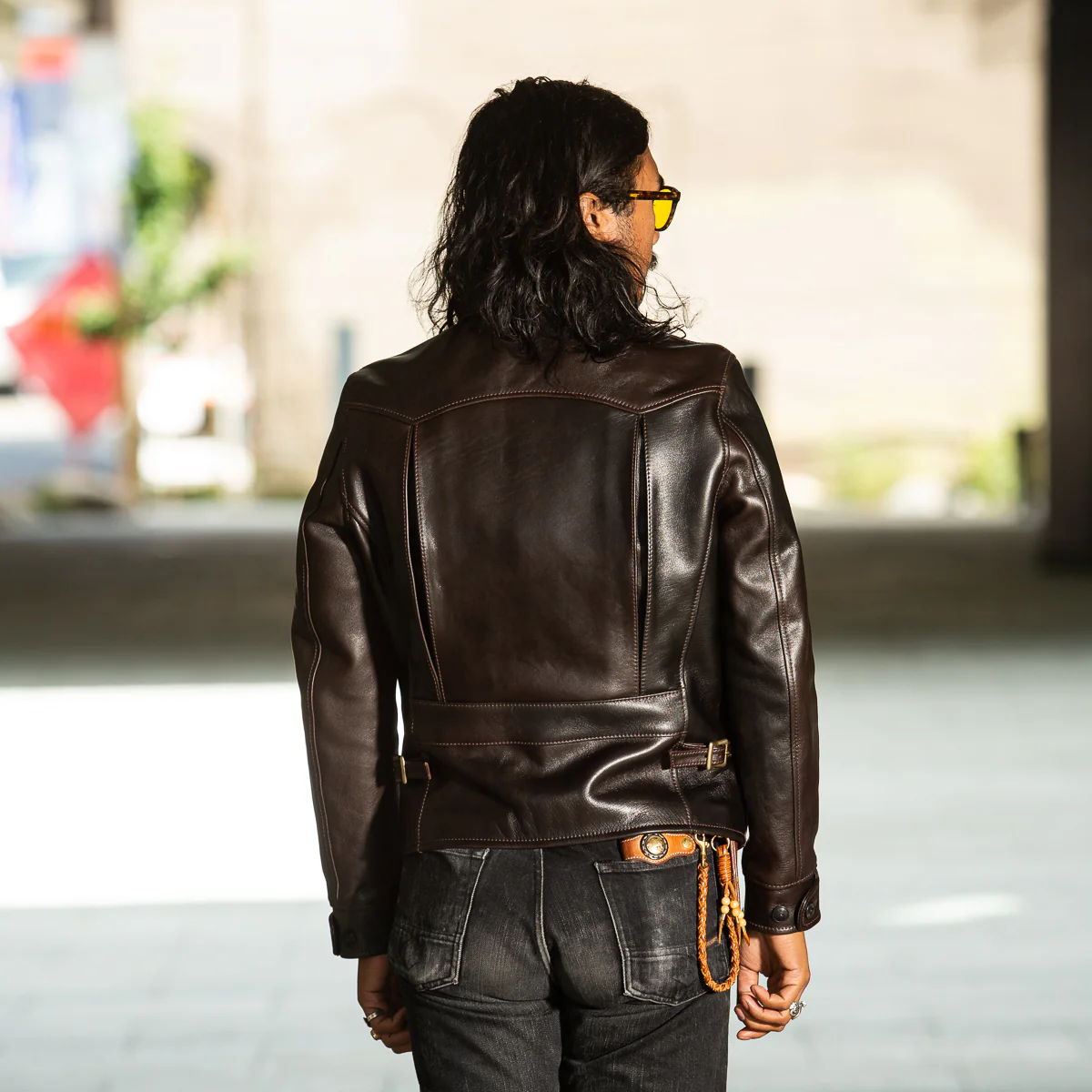 Black Hand Dyed Horsehide Double Rider Jacket (HR-56) 7 Black Hand Dyed Horsehide Double Rider Jacket (HR-56)