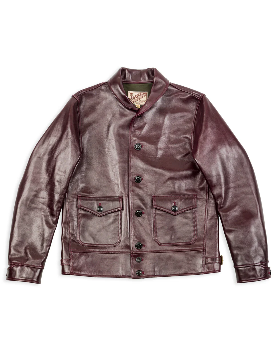 Aniline Horse Cossack Jacket (LB-143) - Cherry