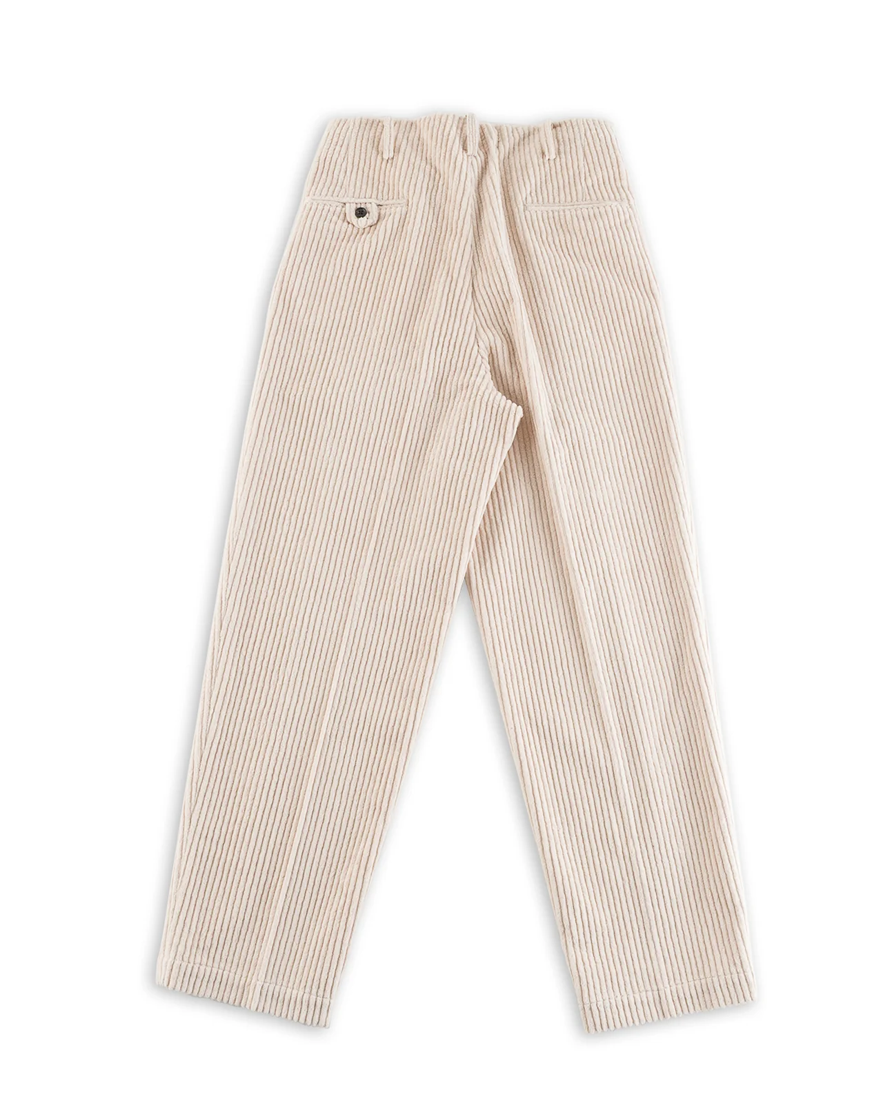 Double Pleats Trousers - White Wide Wale Corduroy 2 Double Pleats Trousers - White Wide Wale Corduroy