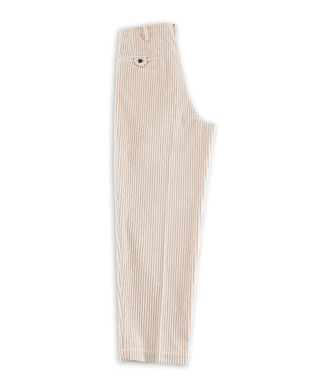 Double Pleats Trousers - White Wide Wale Corduroy 6 Double Pleats Trousers - White Wide Wale Corduroy
