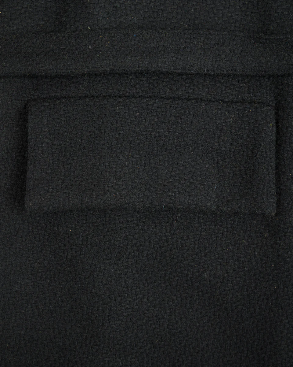 Jute Coat - Black Wool Flannel Vicente 12 Jute Coat - Black Wool Flannel Vicente