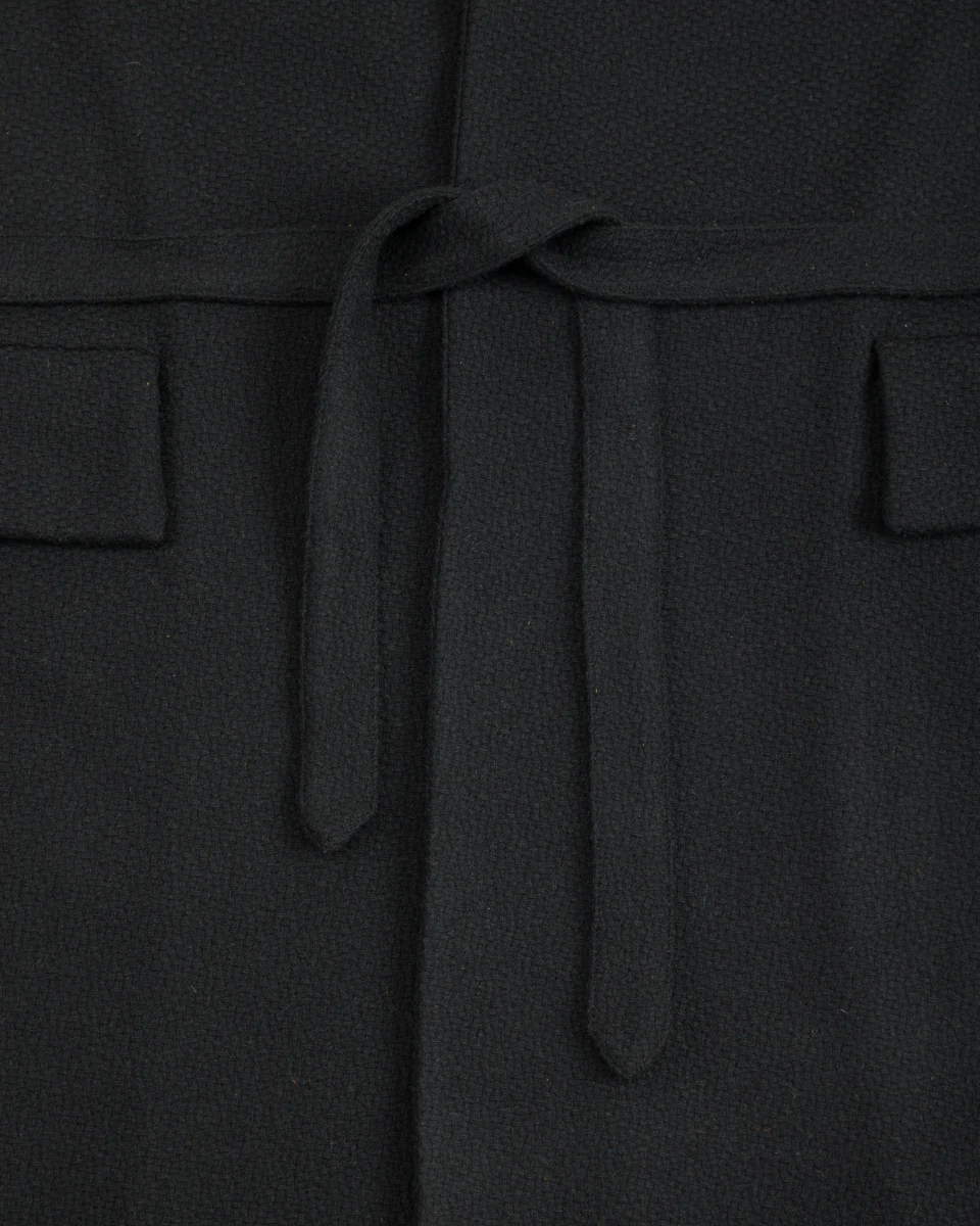 Jute Coat - Black Wool Flannel Vicente 14 Jute Coat - Black Wool Flannel Vicente