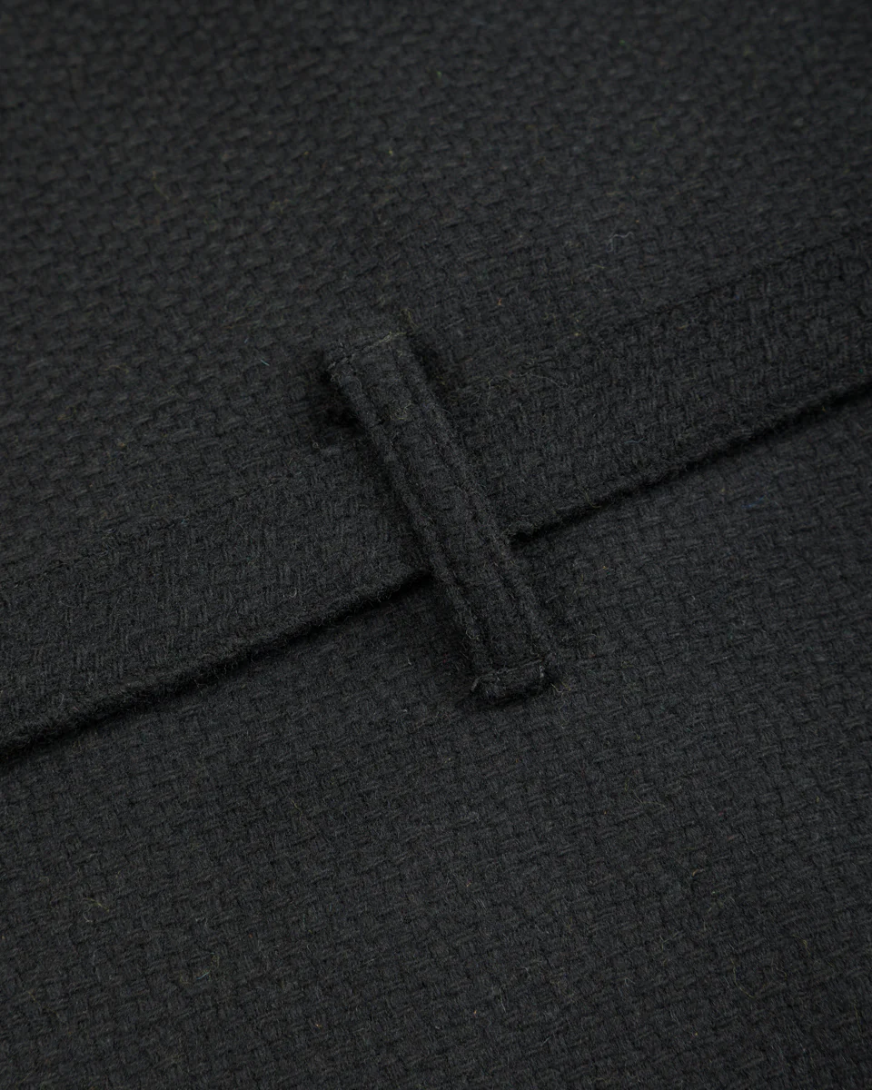 Jute Coat - Black Wool Flannel Vicente 15 Jute Coat - Black Wool Flannel Vicente