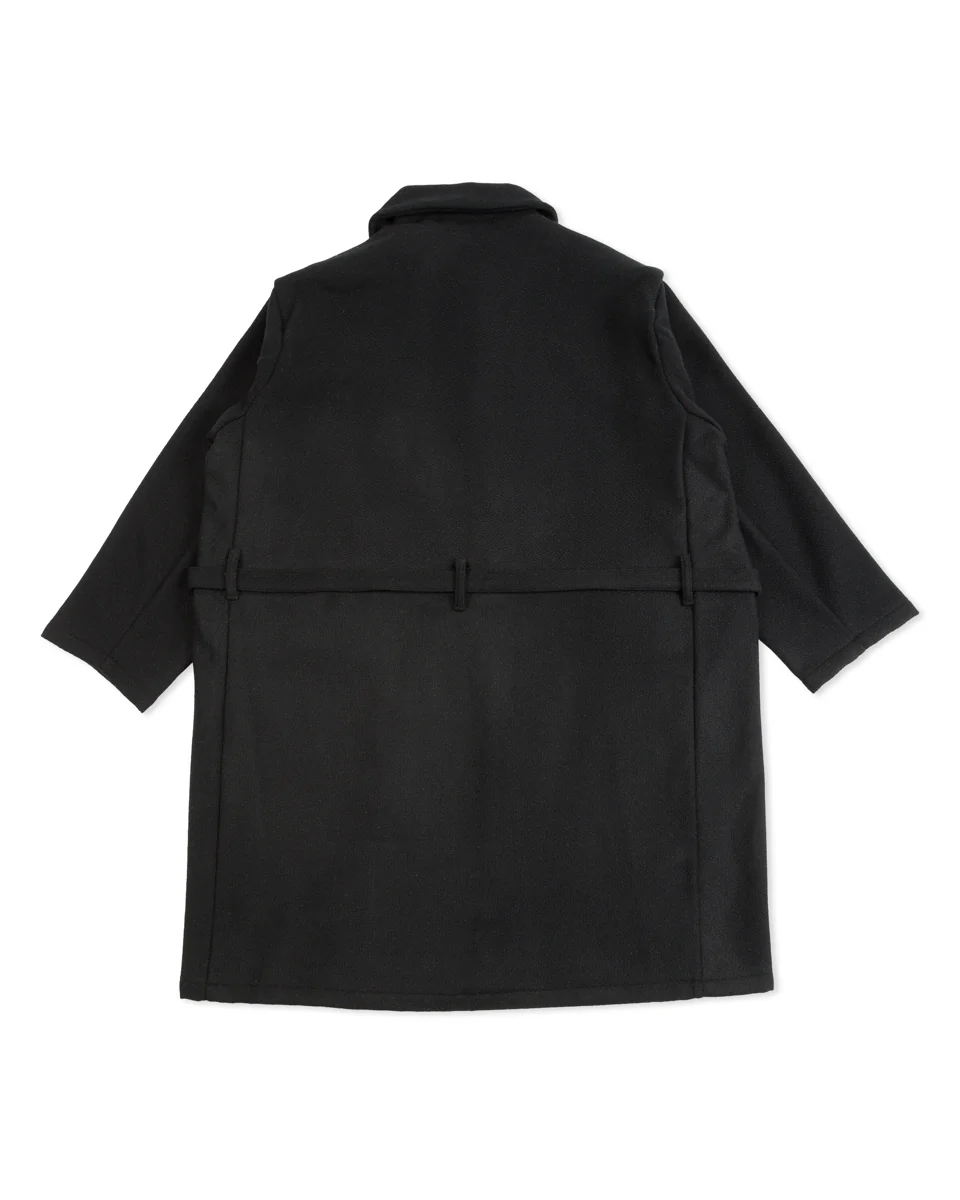 Jute Coat - Black Wool Flannel Vicente 2 Jute Coat - Black Wool Flannel Vicente