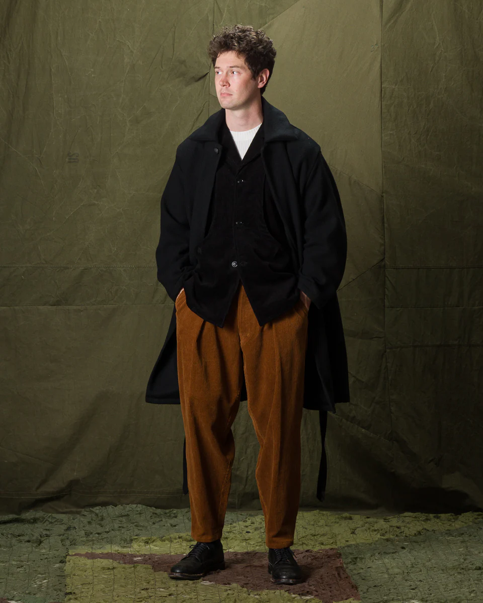 Jute Coat - Black Wool Flannel Vicente 3 Jute Coat - Black Wool Flannel Vicente