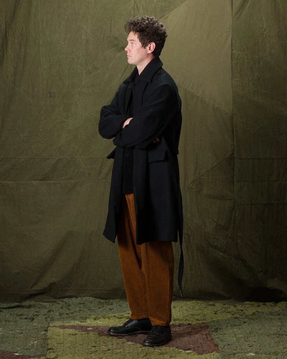 Jute Coat - Black Wool Flannel Vicente 4 Jute Coat - Black Wool Flannel Vicente