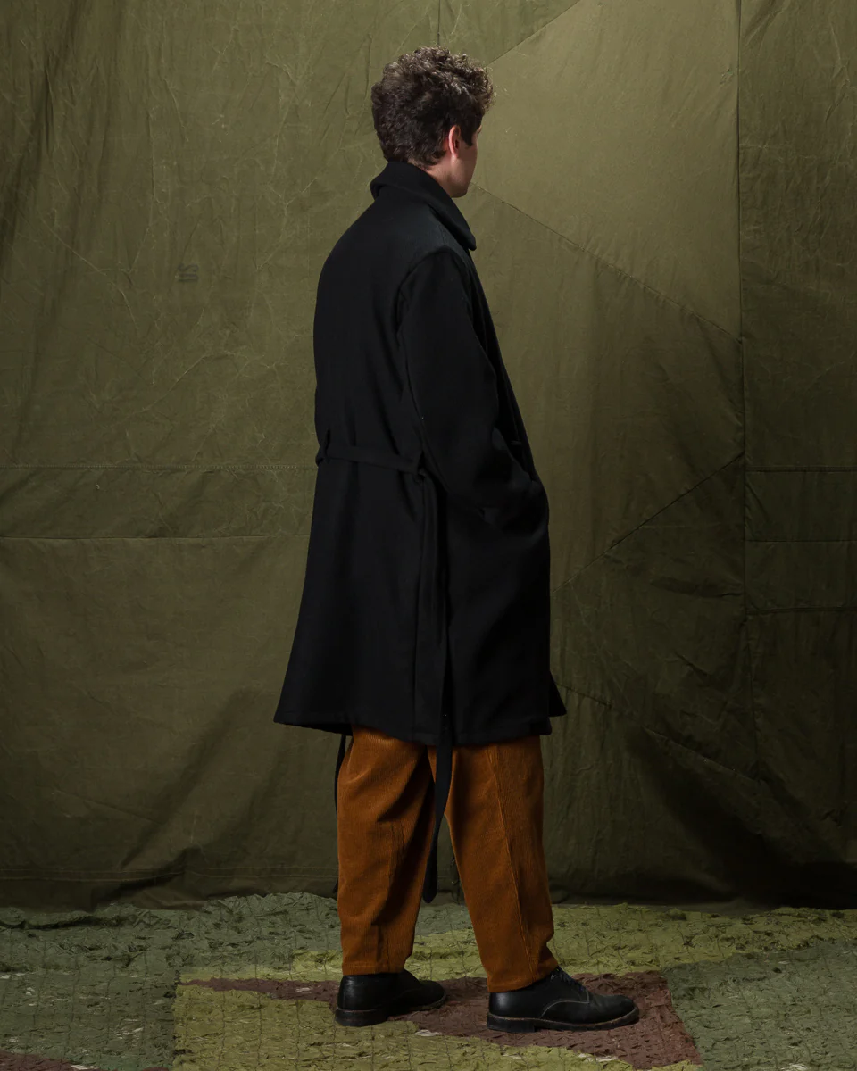 Jute Coat - Black Wool Flannel Vicente 7 Jute Coat - Black Wool Flannel Vicente