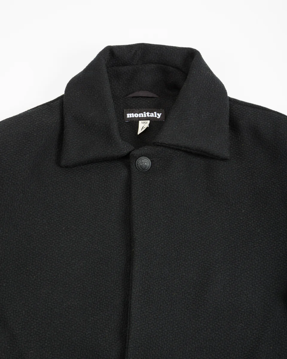 Jute Coat - Black Wool Flannel Vicente 9 Jute Coat - Black Wool Flannel Vicente