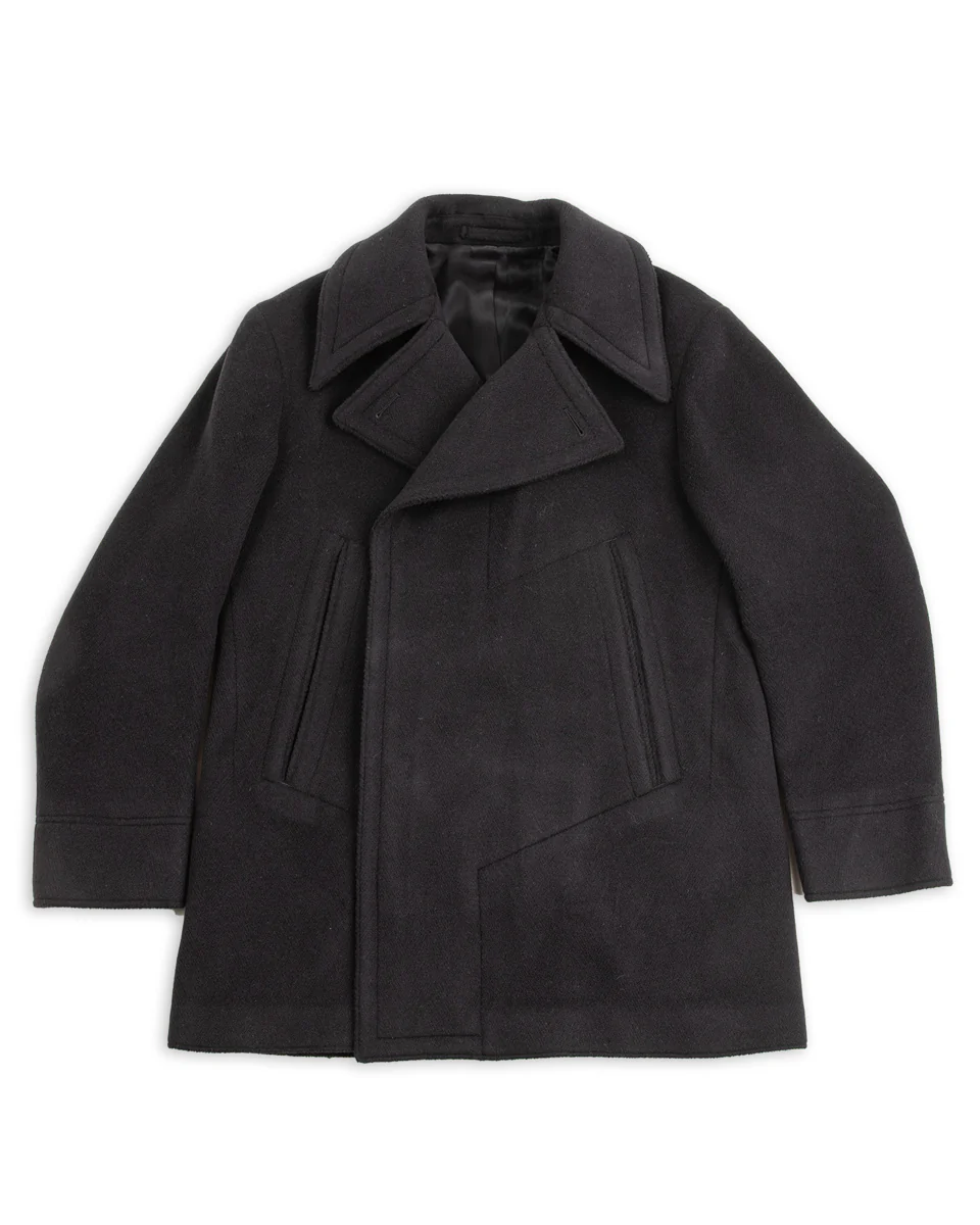 Platica Peacoat - Black Mallelieus Vintage Velour Overcoating 1 Platica Peacoat - Black Mallelieus Vintage Velour Overcoating