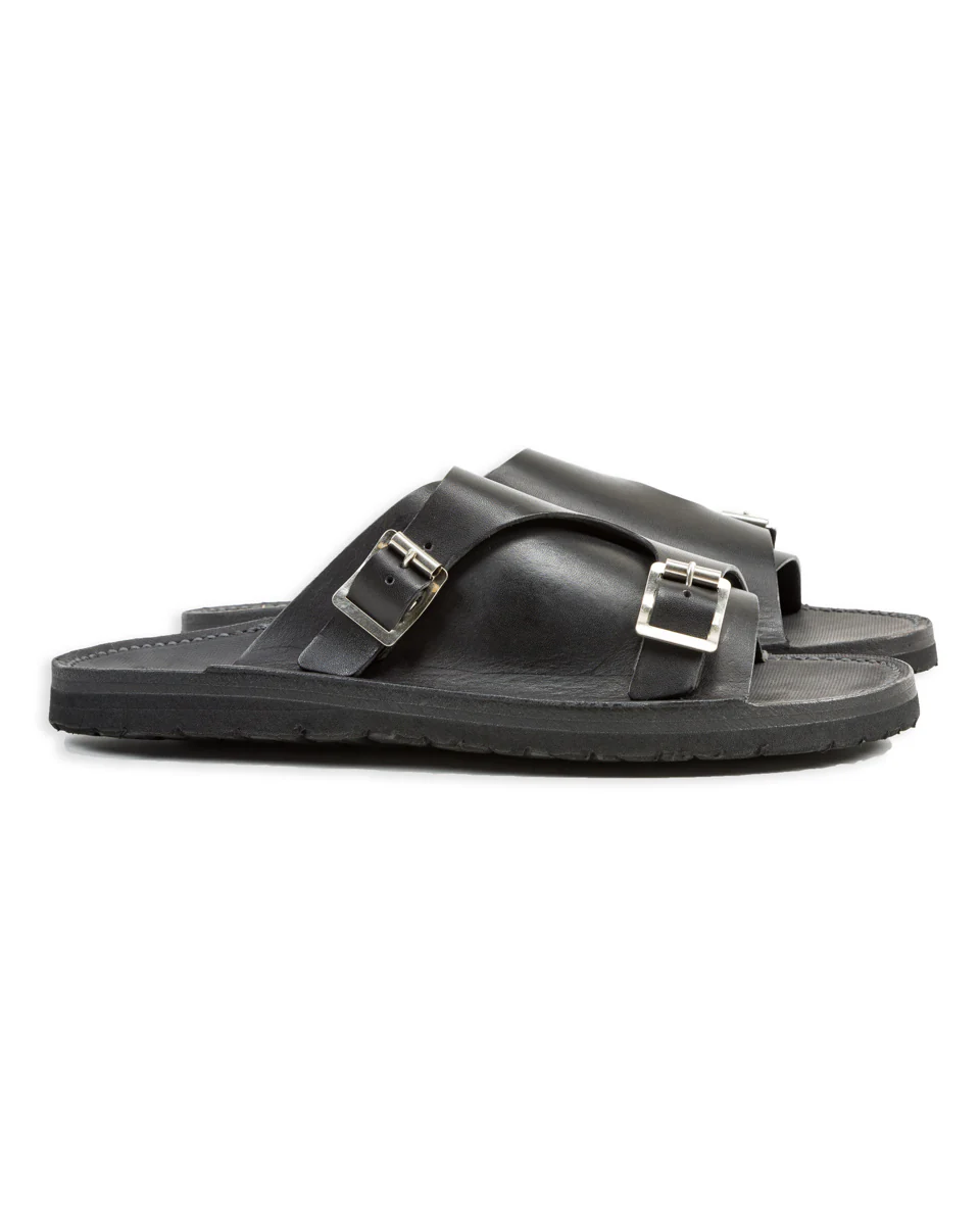 Double Monk Sandal - Black