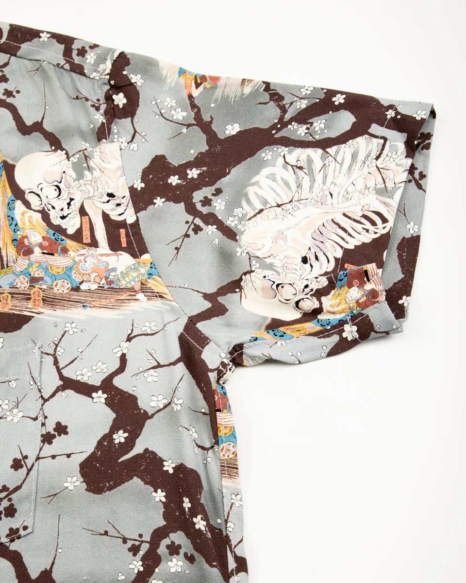 Hawaiian Shirt - Light Blue Skeleton 8 Hawaiian Shirt - Light Blue Skeleton