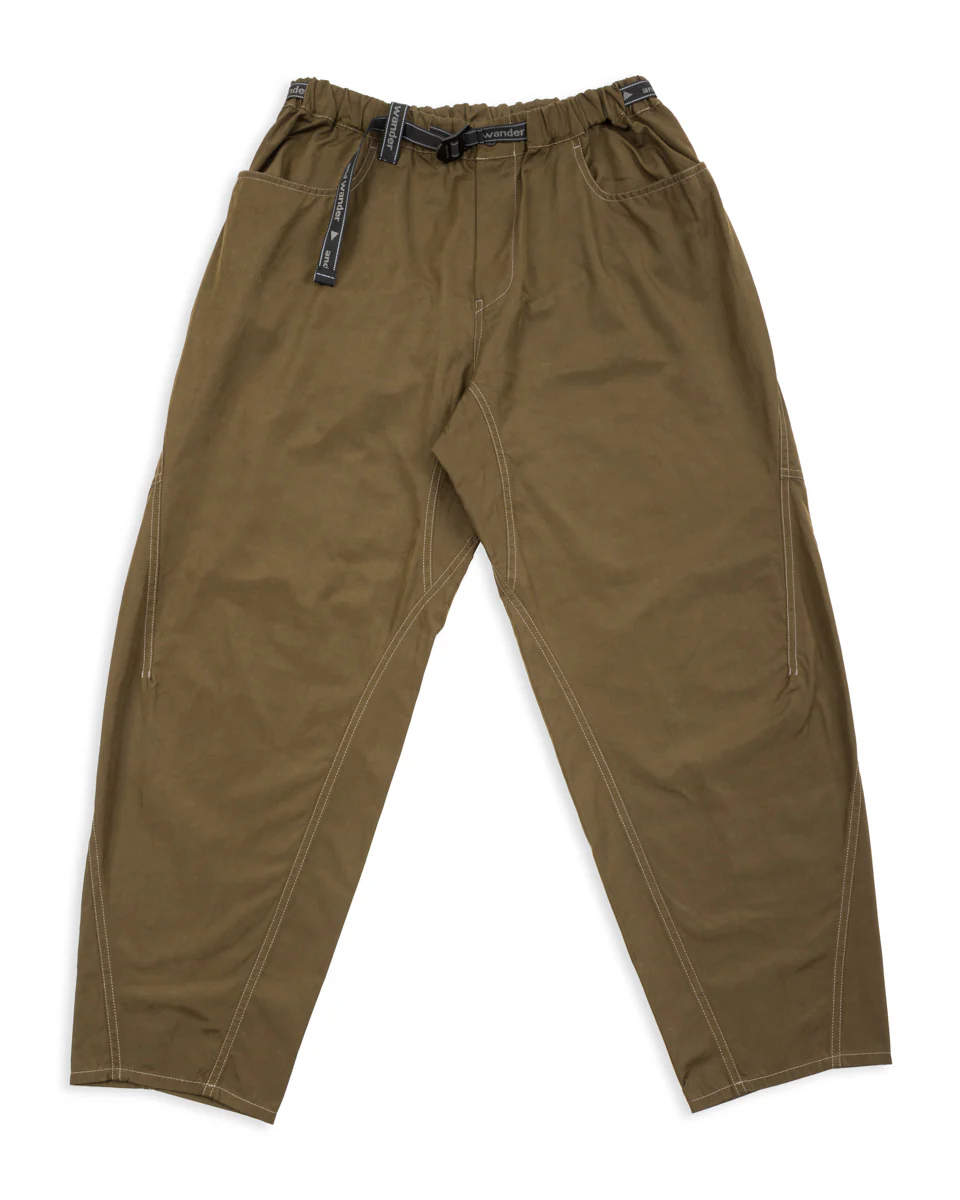 High Count Cloth Wide Pants - Dark Khaki
