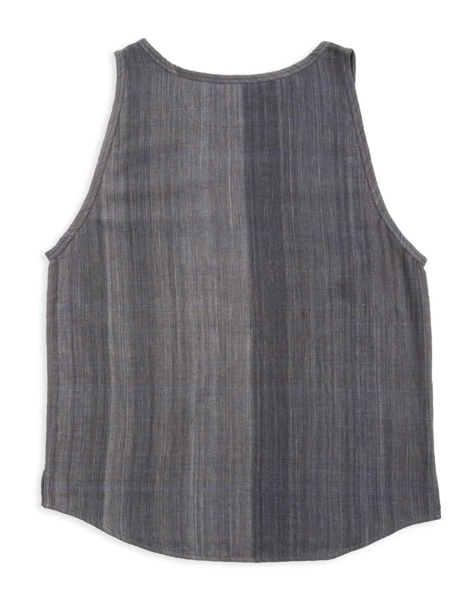 Ripley Tank - Iron/Indigo Handwoven Kala Cotton Chambray 2 Ripley Tank - Iron/Indigo Handwoven Kala Cotton Chambray