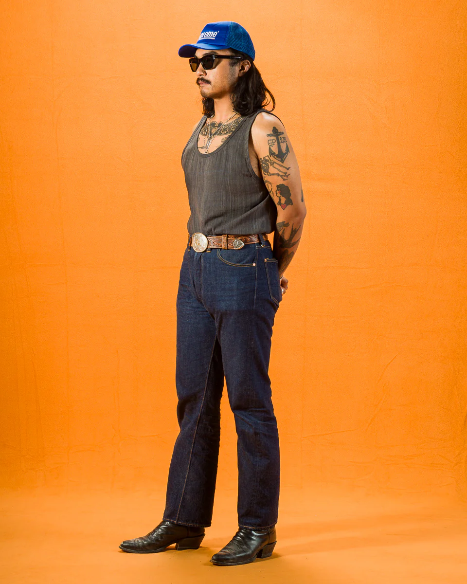 Ripley Tank - Iron/Indigo Handwoven Kala Cotton Chambray 3 Ripley Tank - Iron/Indigo Handwoven Kala Cotton Chambray