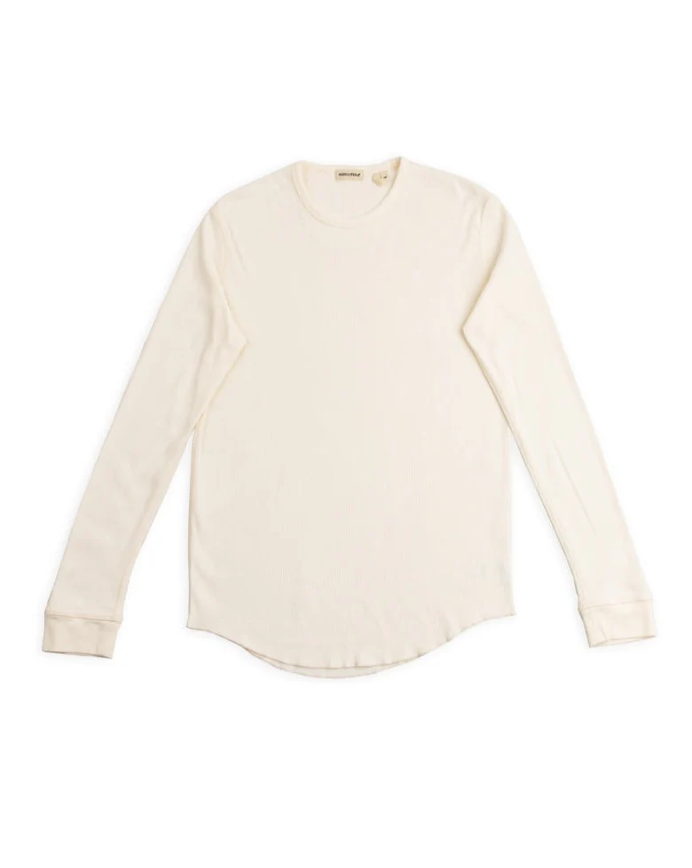 Clyde LS Cotton Rib Tee - Cockatoo White